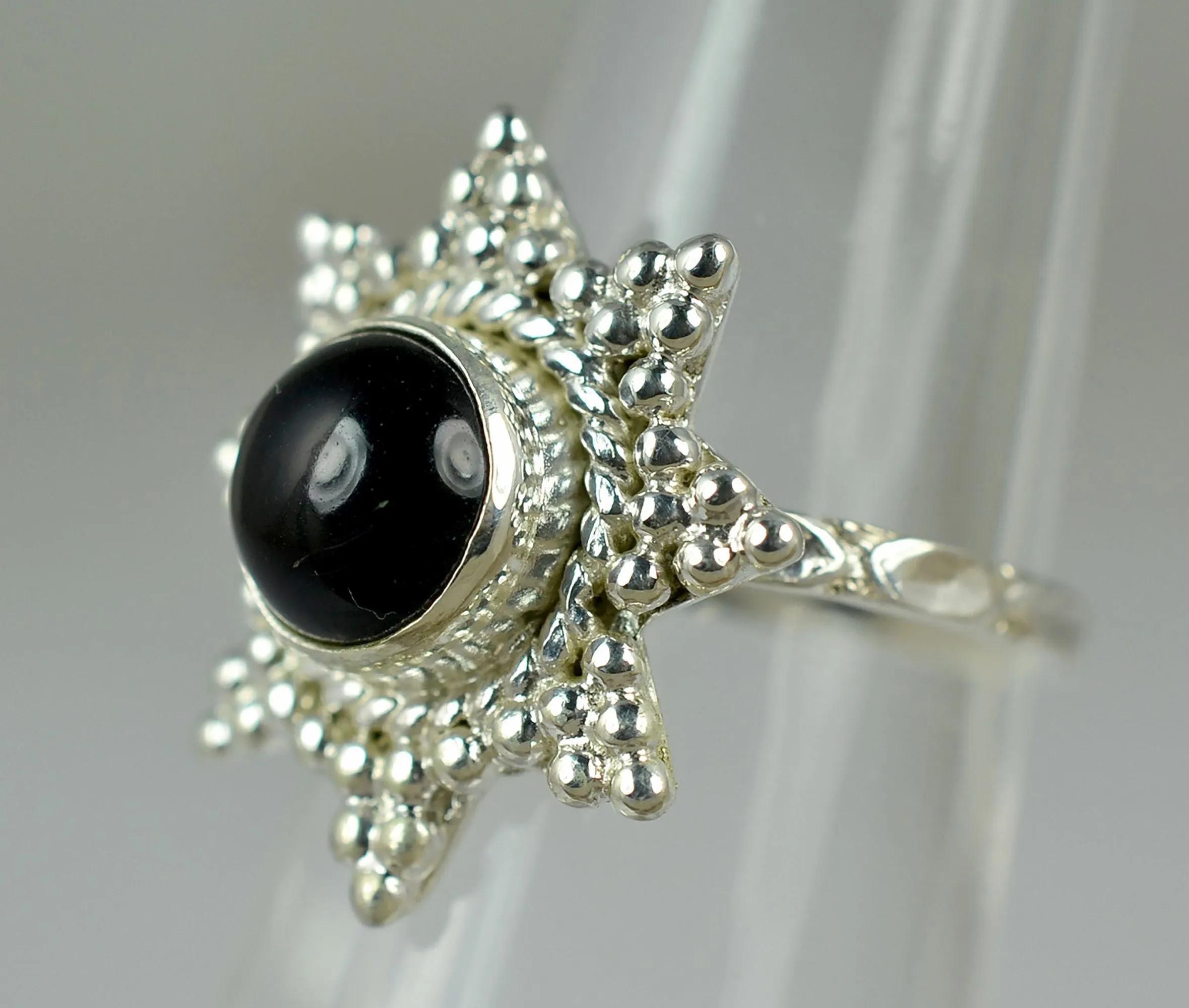 Black Onyx Silver Ring 925 Solid Sterling Silver Handmade Jewelry