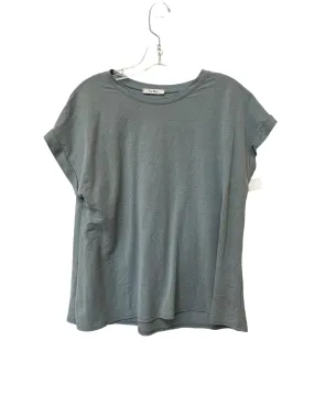 Blue Top Short Sleeve Basic Tres Bien, Size M