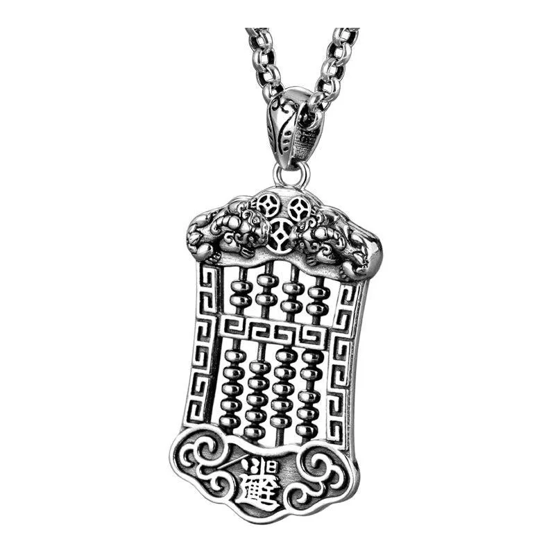 Brave Troops Abacus 925 Sterling Silver Vintage Trendy Pendant Necklace