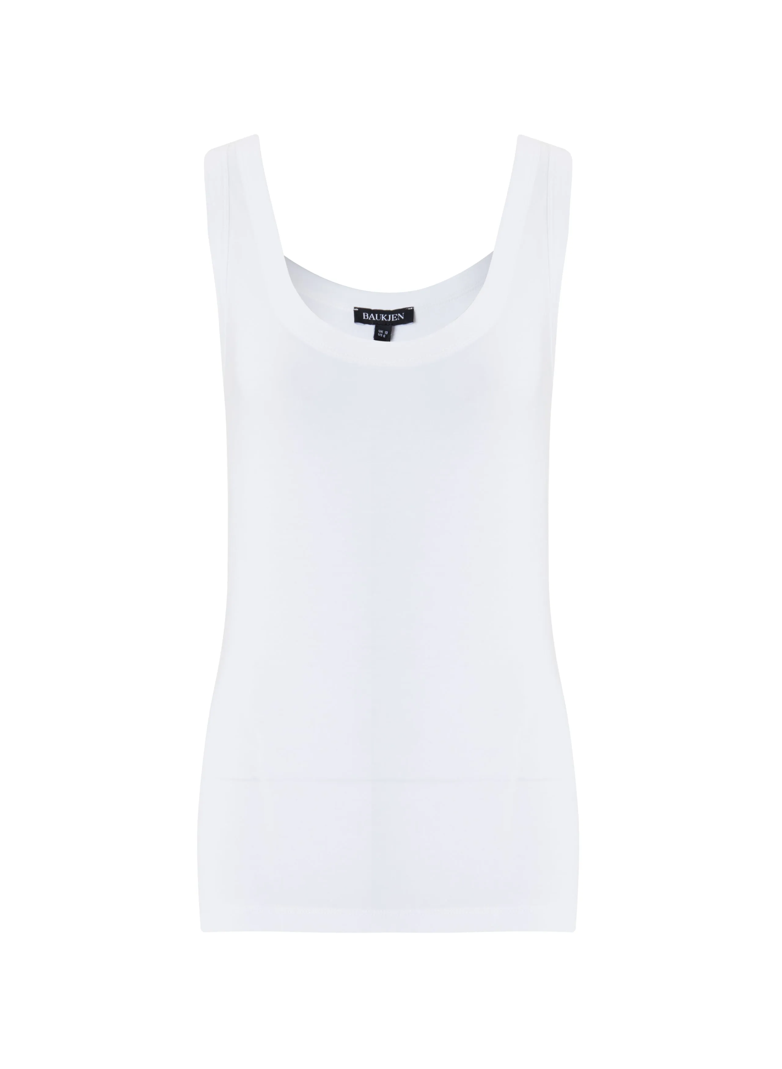 Brenna Scoop Neck LENZING ECOVERO Jersey Vest Top | Pure White