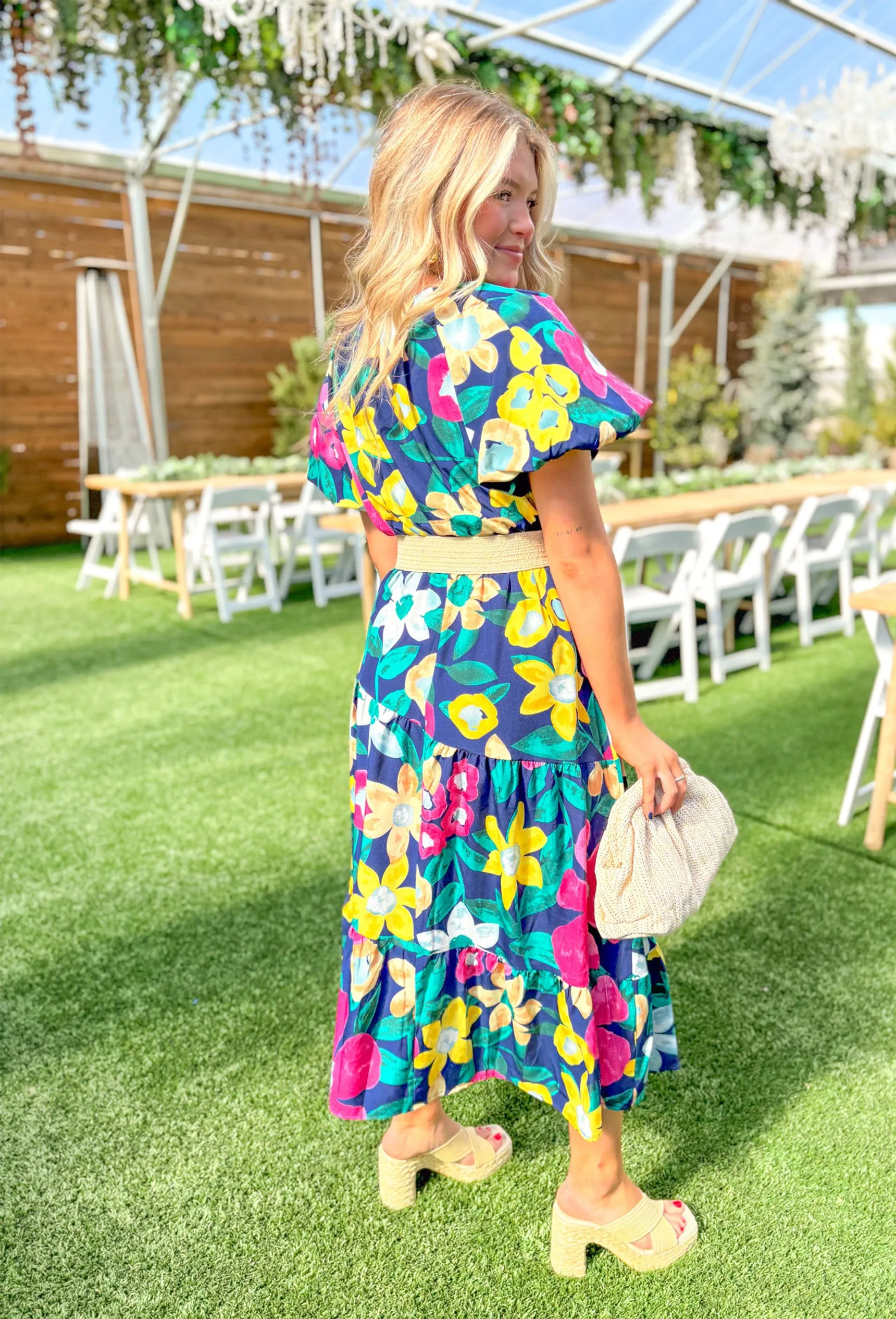 Brunch In Nashville Floral Midi Dress