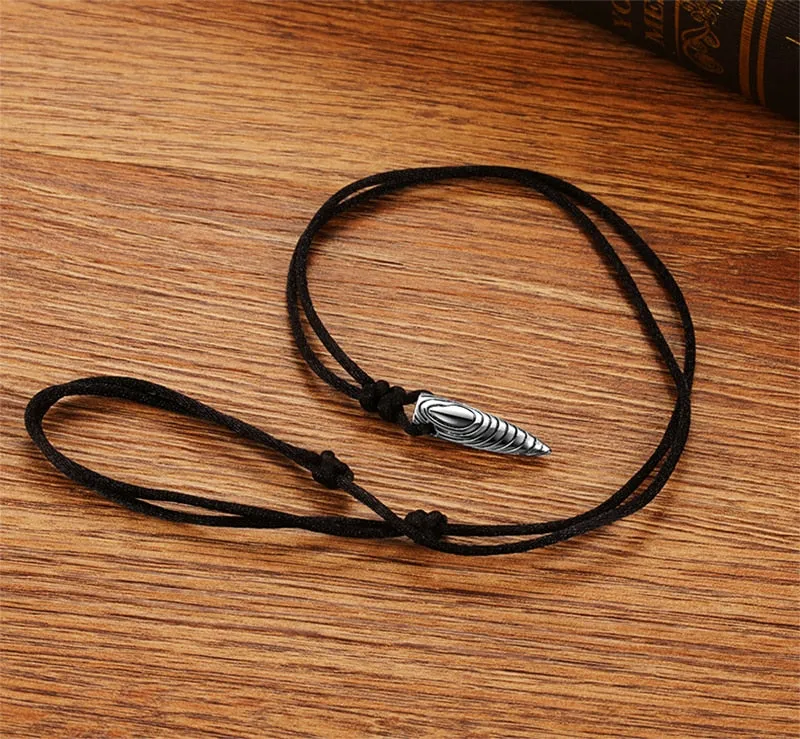 Bullet 925 Sterling Silver Vintage Hip-hop Rock Biker Pendant Necklace