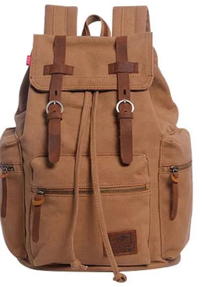 Canvas Leather School and Casual Backpack 20 to 35 Litre