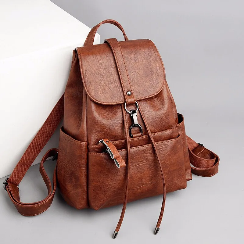 Casual Leather School Bag and Backpack