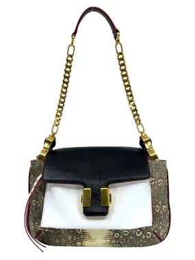 Chloe Amelia Lizard and Leather Shoulder Bag