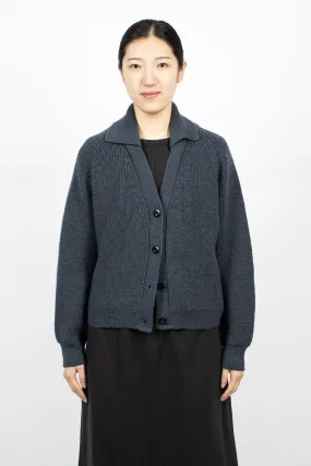 Collared Cardigan Uniform Blue