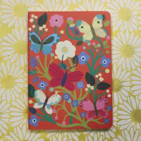 Coral Butterfly Garden A6 Notebook