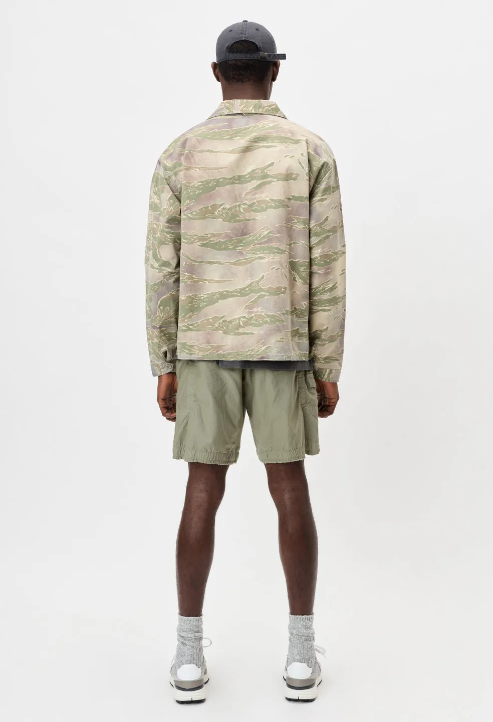 Cotton Poplin Frame Shorts / Olive