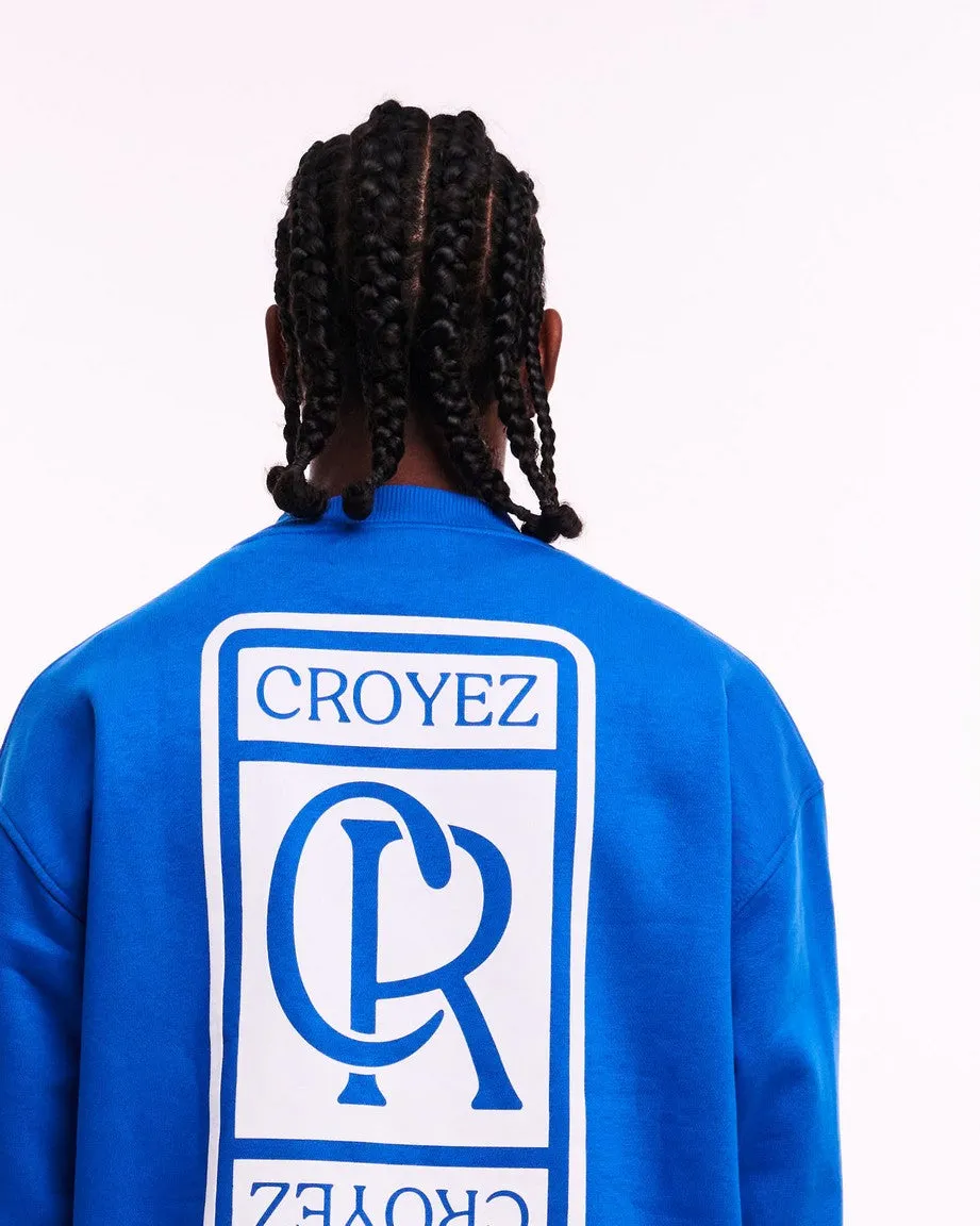 CROYEZ INITIAL SWEATER - COBALT/WHITE