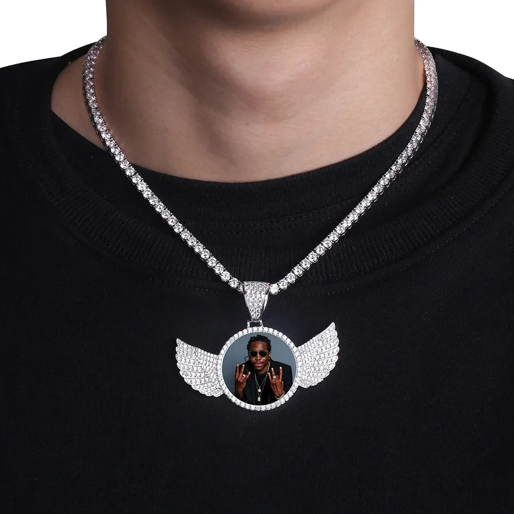 Custom Photo Memory Medallion Cubic-Zirconia Hip-hop Pendant Necklace