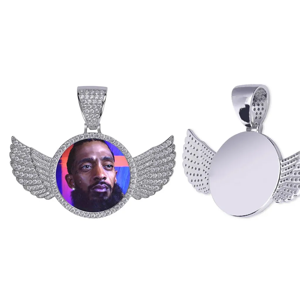 Custom Photo Memory Medallion Cubic-Zirconia Hip-hop Pendant Necklace