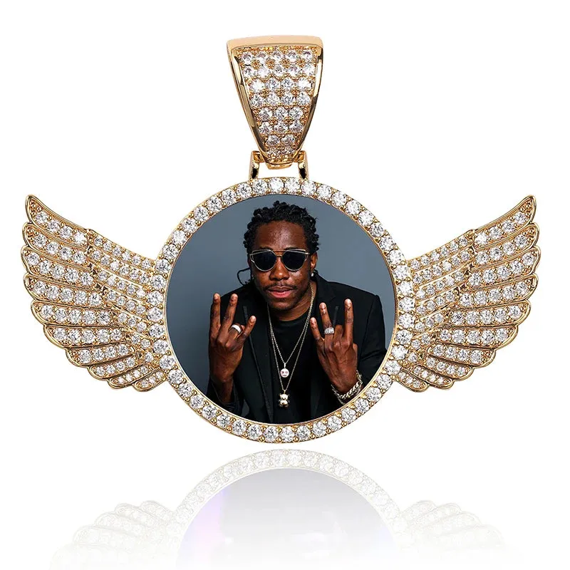 Custom Photo Memory Medallion Cubic-Zirconia Hip-hop Pendant Necklace