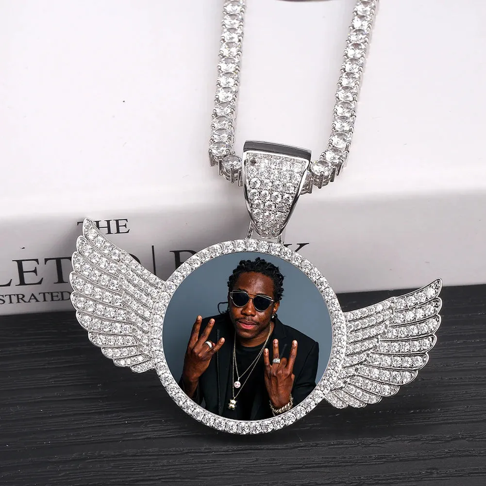 Custom Photo Memory Medallion Cubic-Zirconia Hip-hop Pendant Necklace