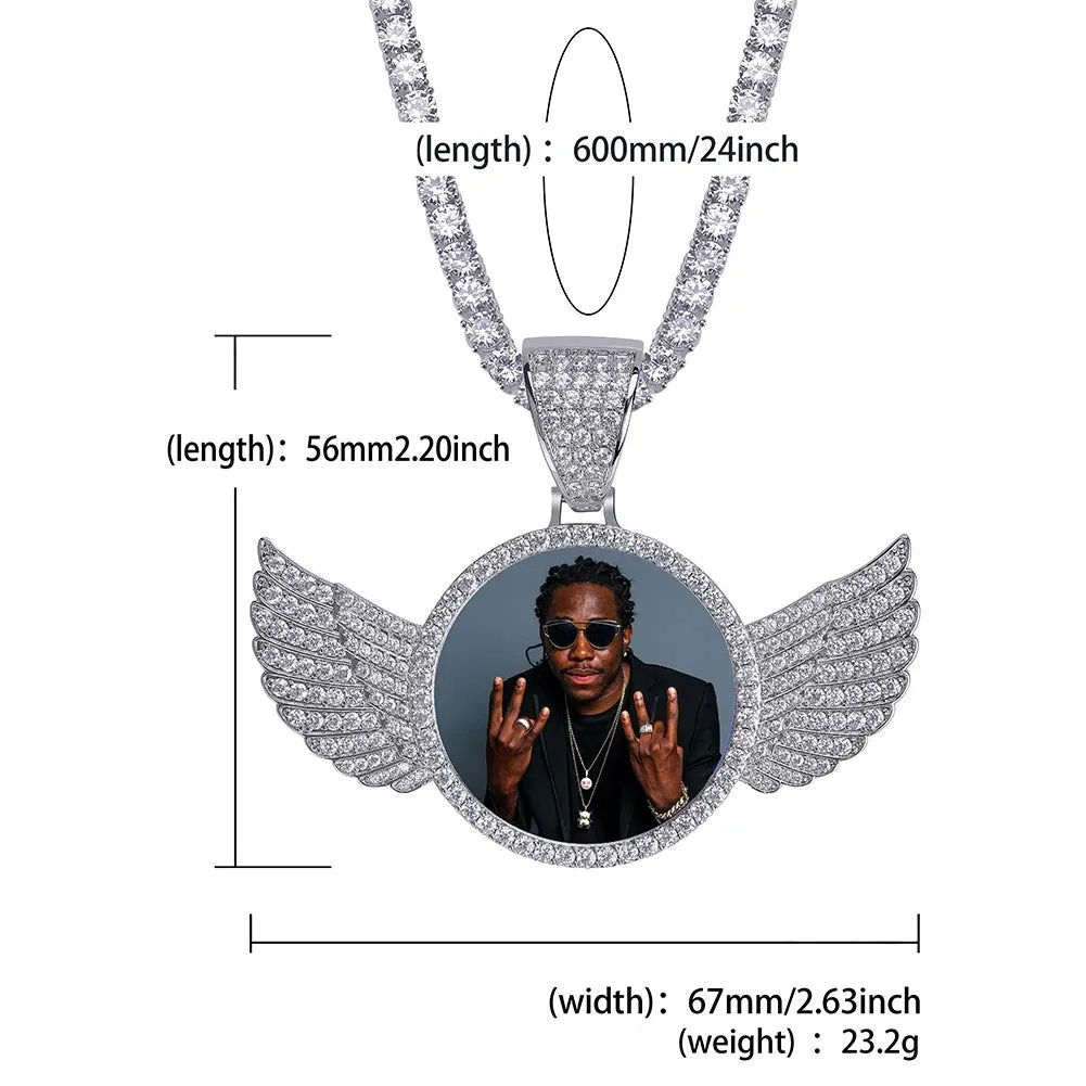 Custom Photo Memory Medallion Cubic-Zirconia Hip-hop Pendant Necklace