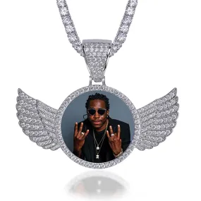 Custom Photo Memory Medallion Cubic-Zirconia Hip-hop Pendant Necklace