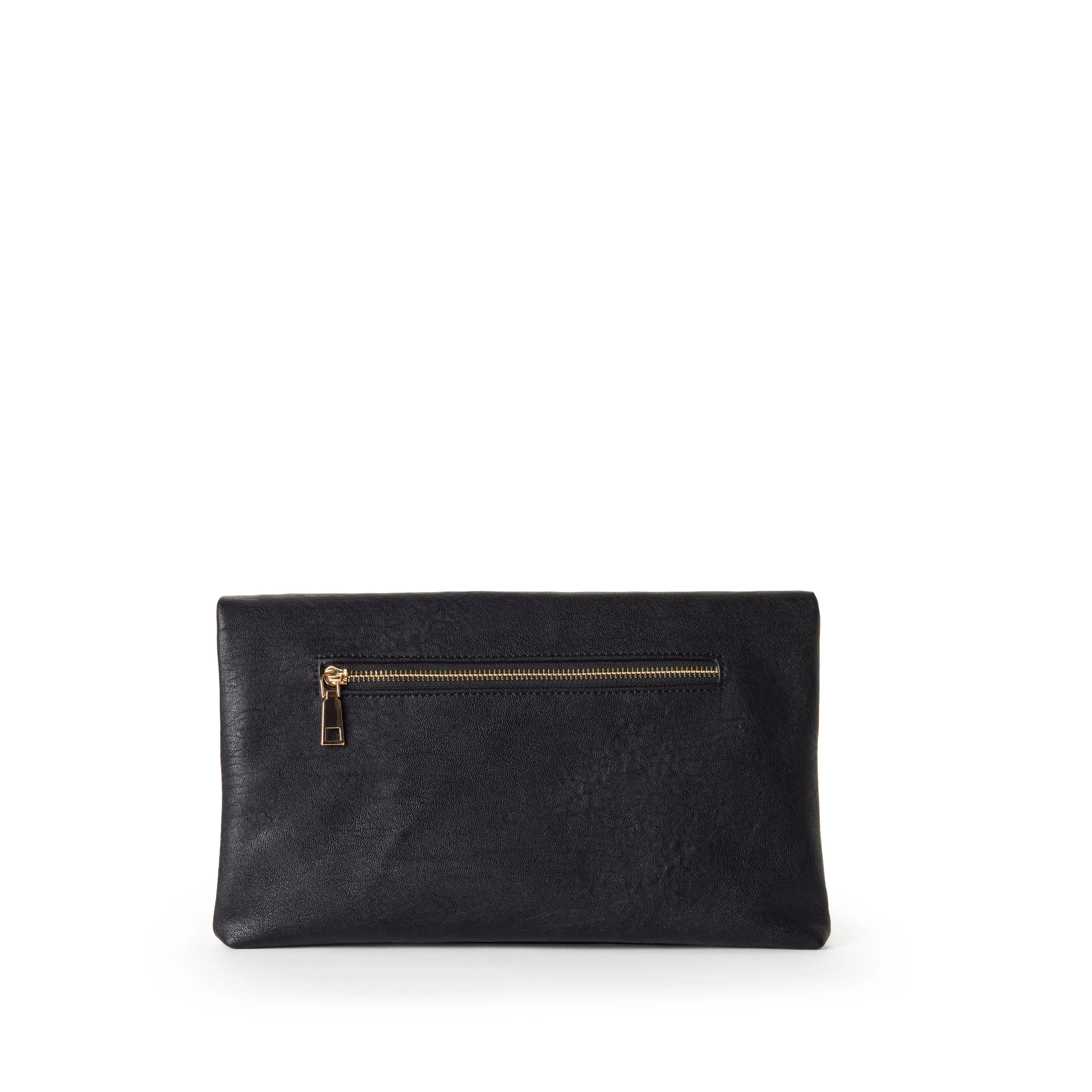 Cyndie Vegan Leather Asymmetrical Foldover Clutch | Multiple Colours