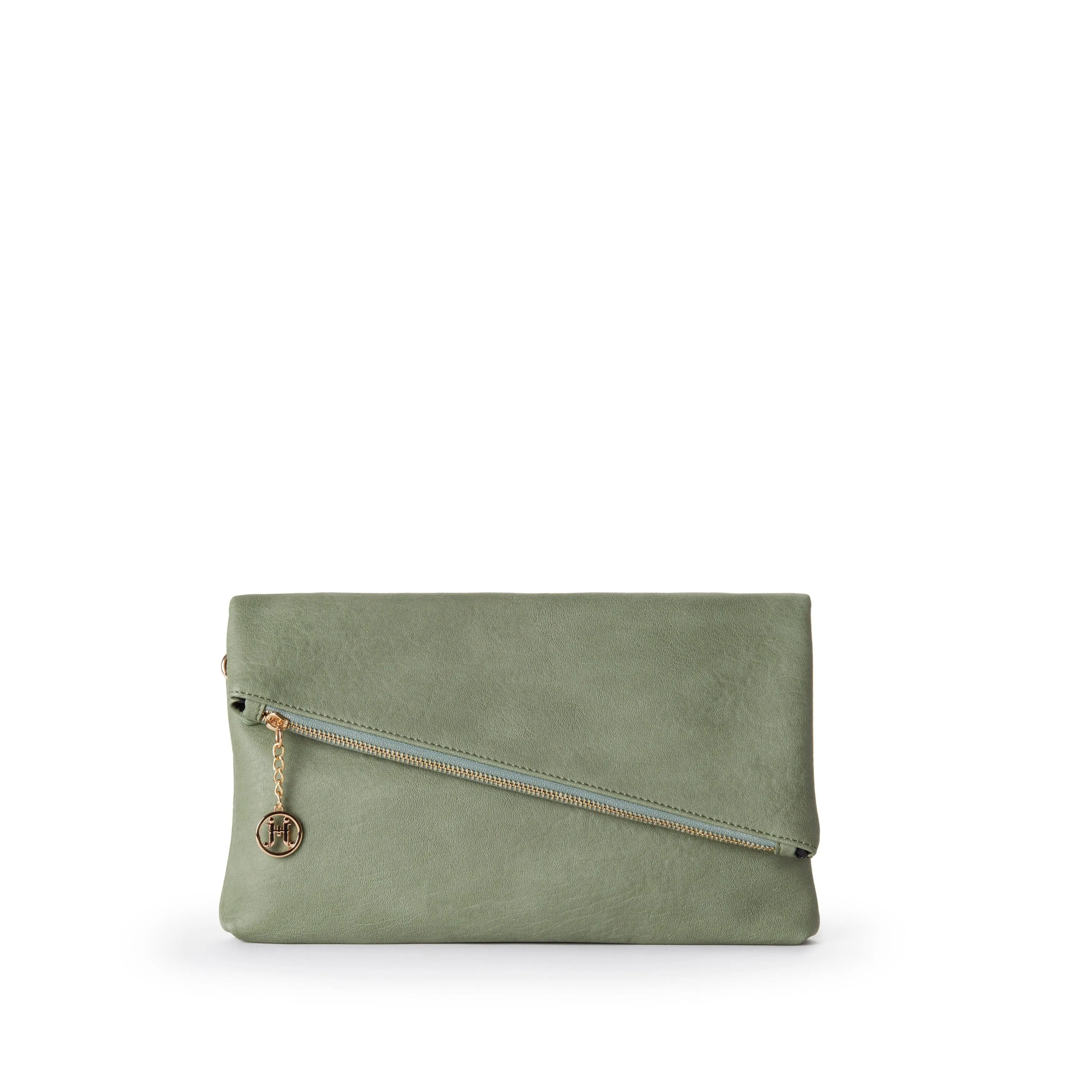 Cyndie Vegan Leather Asymmetrical Foldover Clutch | Multiple Colours