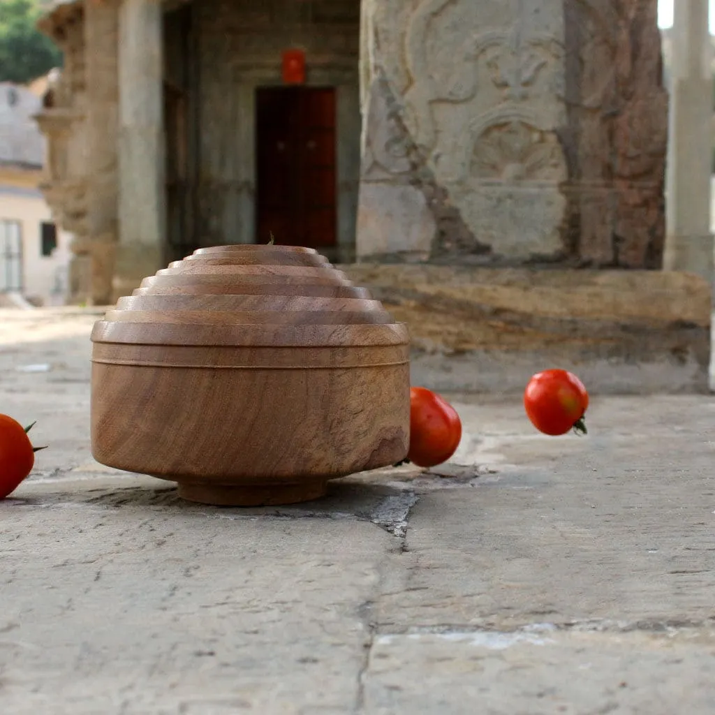 De Kulture Handcrafted Rohida Wood Jain Monk Bowls Paper Thin Multipurpose Vessels for Serving  Fruits Salad Snacks  Ideal Tableware and Kitchen Decor , Set of 9