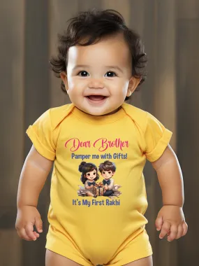 Dear Brother It's My First Rakhi Baby Romper | Onesies