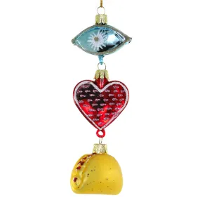 Eye Heart Tacos Ornament