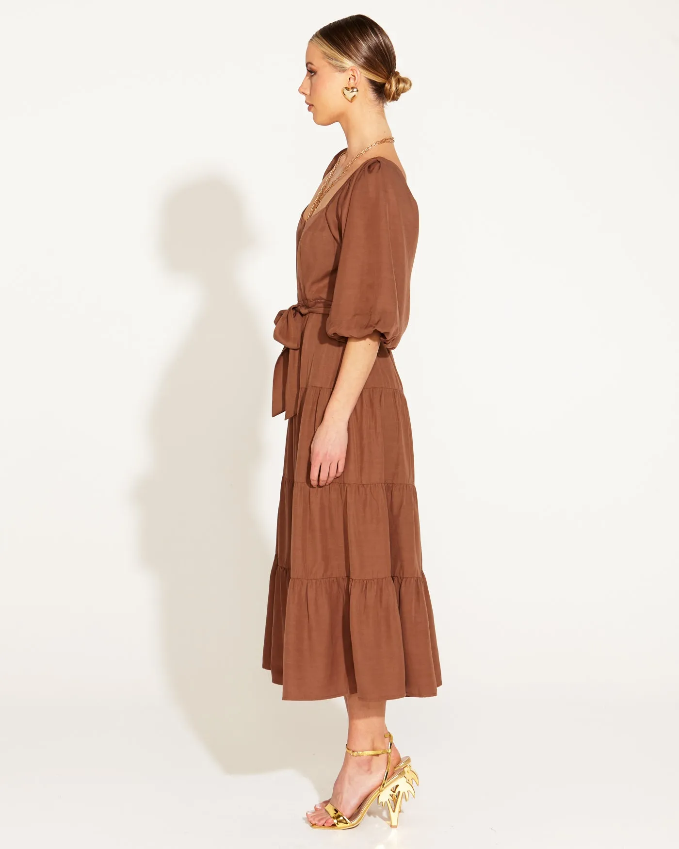 FB One and Only Tiered Midi Dress - Mocha