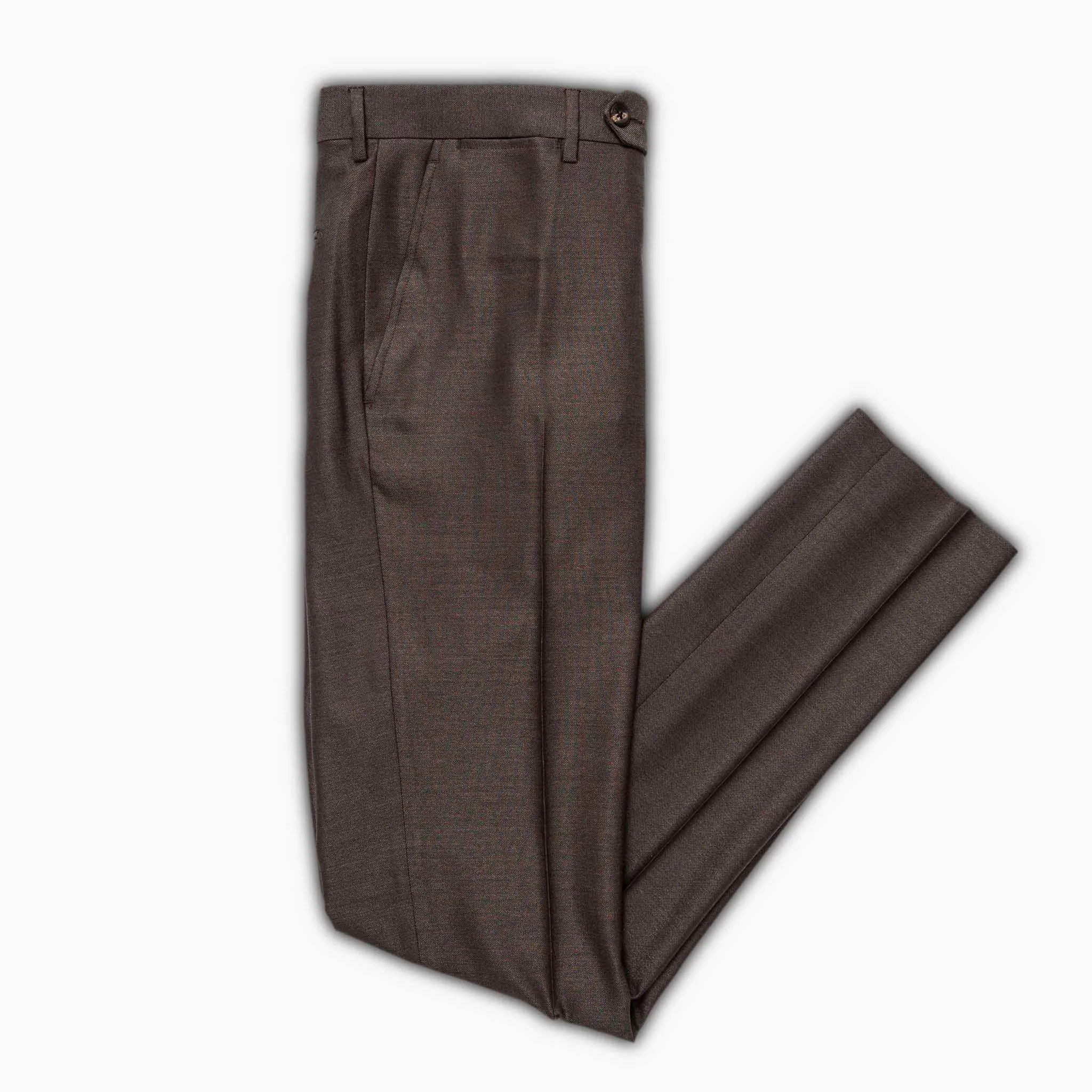 Flavien active chino pants in wool and silk (mountain brown)