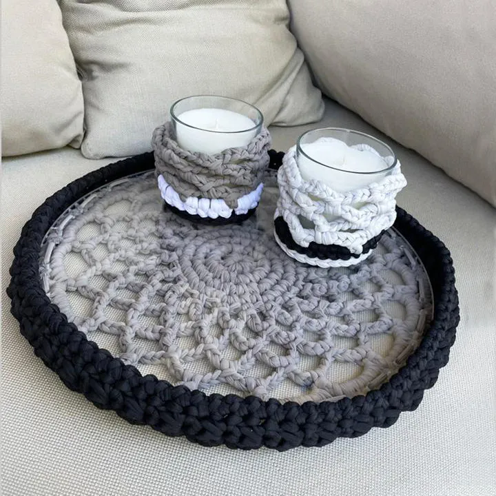 Flower Crochet tray