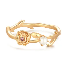 Freshwater Pearl Gold Ring - Carnation