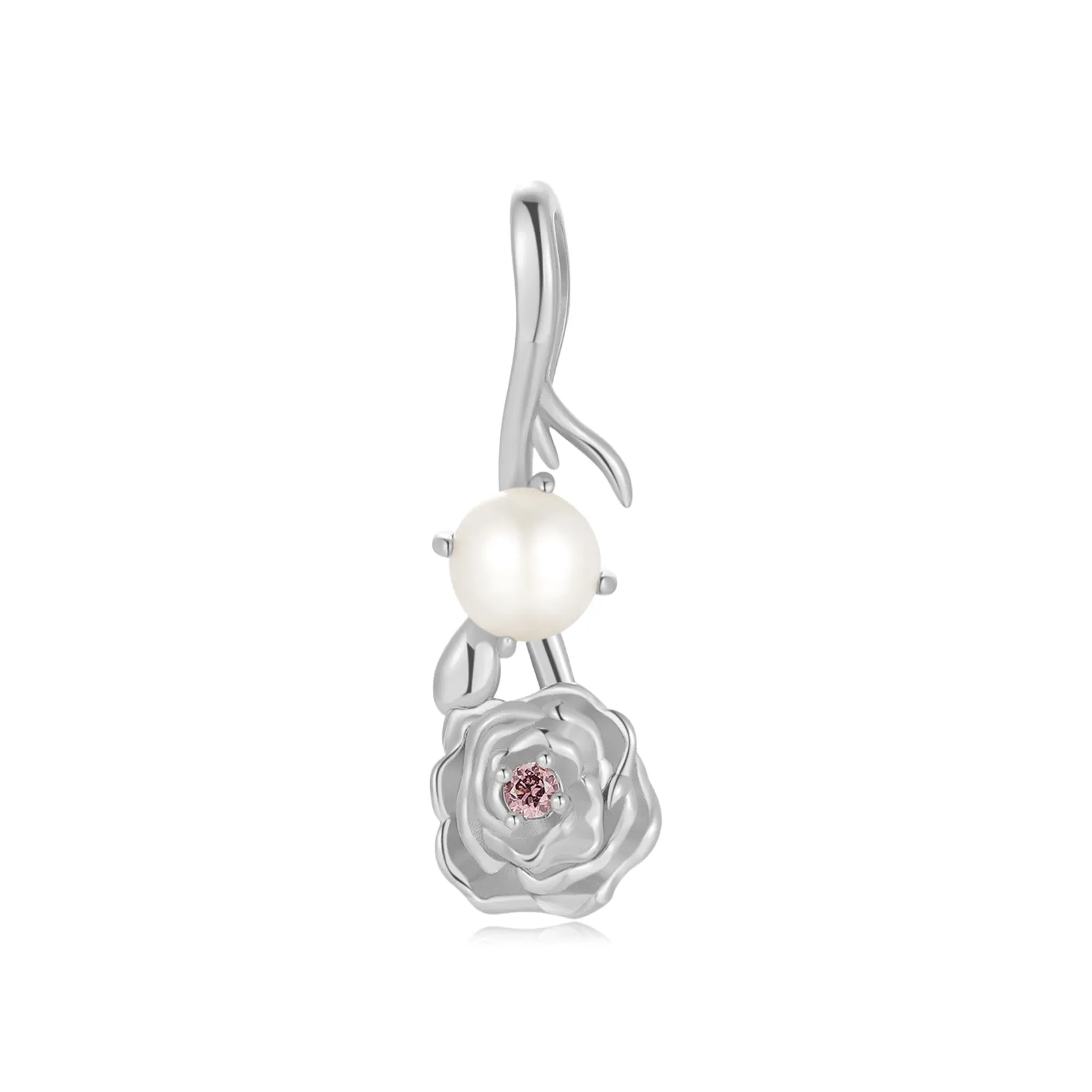 Freshwater Pearl Silver Pendant - Carnation