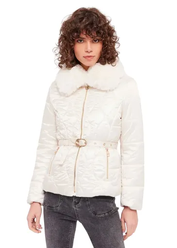 Gaudì women's down jacket with fur collar and belt 321BD35012 2131 tofu