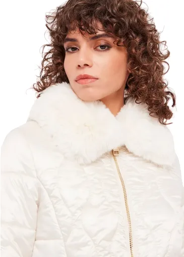 Gaudì women's down jacket with fur collar and belt 321BD35012 2131 tofu