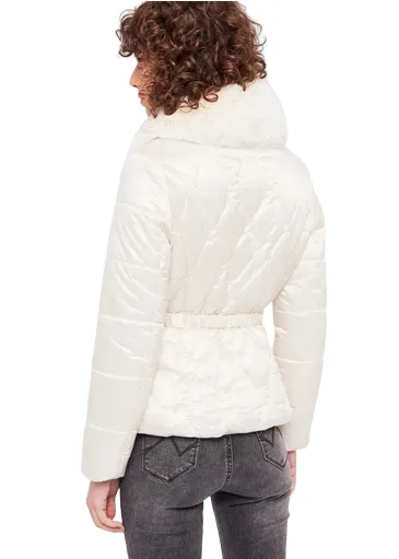 Gaudì women's down jacket with fur collar and belt 321BD35012 2131 tofu