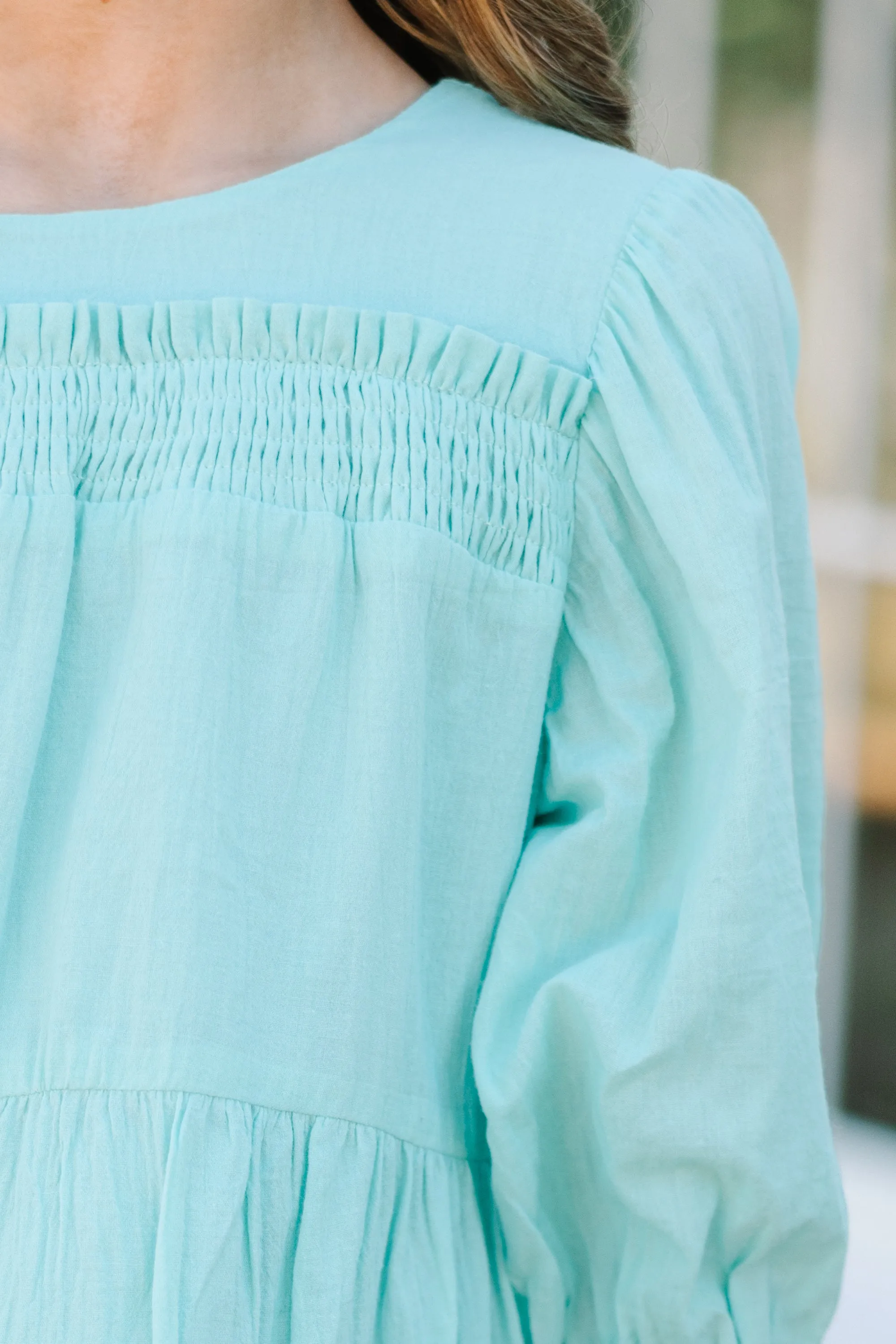 Girls: Clear Skies Blue Ruffled Dress