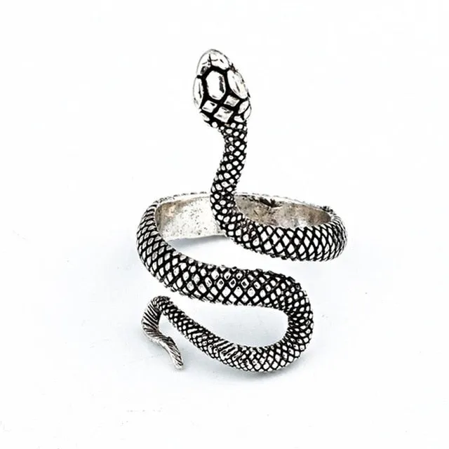 Gothic Snake 316L Stainless Steel Adjustable Ring