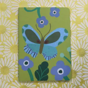 Green Butterfly Garden A6 Notebook