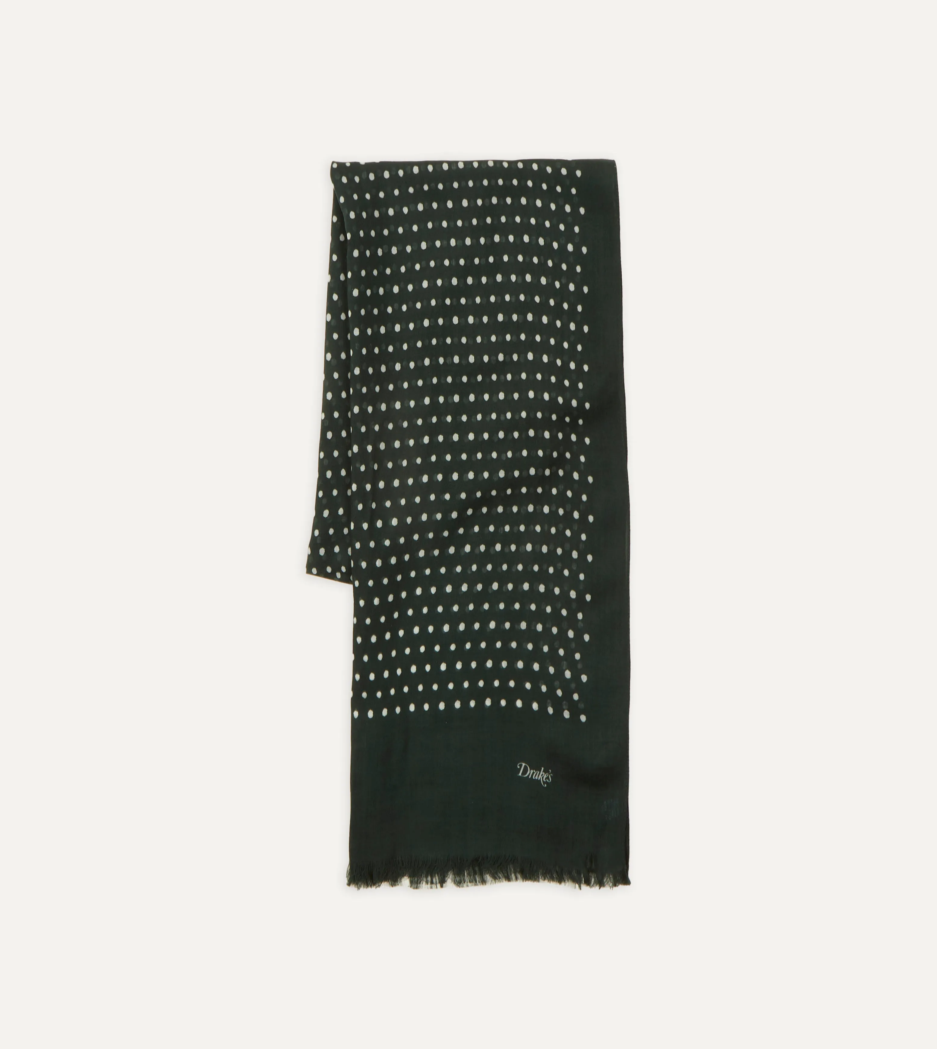 Green Polka Dot Wool Scarf