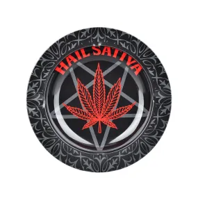 Hail Sativa Round Metal Ashtray