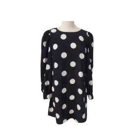 H&M Black & White Polka Dot Puff Shoulders Long Top | Brand New |