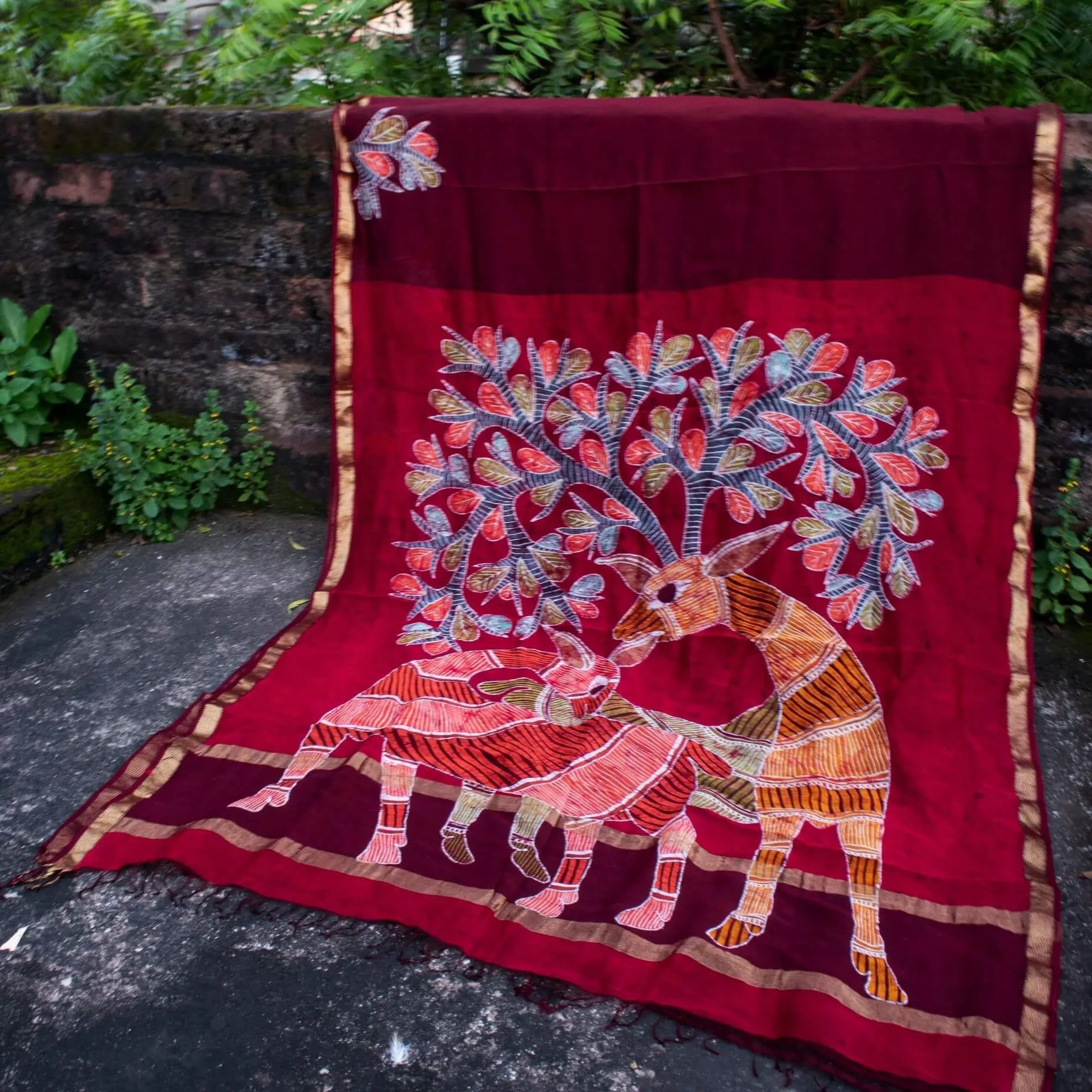 Heeranya-  Narmada Batik Maheswari saree