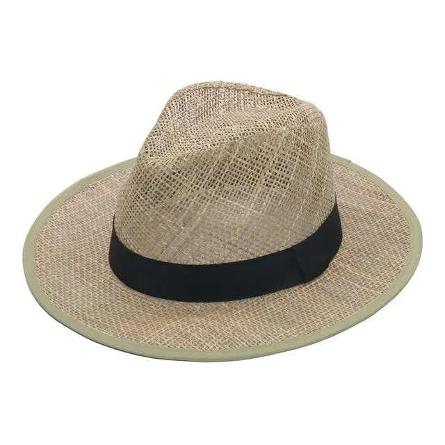 Hollow Woven Straw Panama Hat