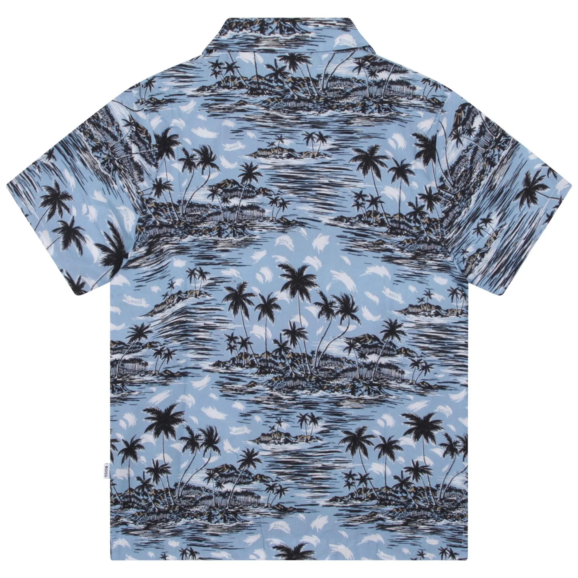 Hugo Boss Boys Short Sleeved Printed Dress Shirt _Pale Blue J25O38-77A