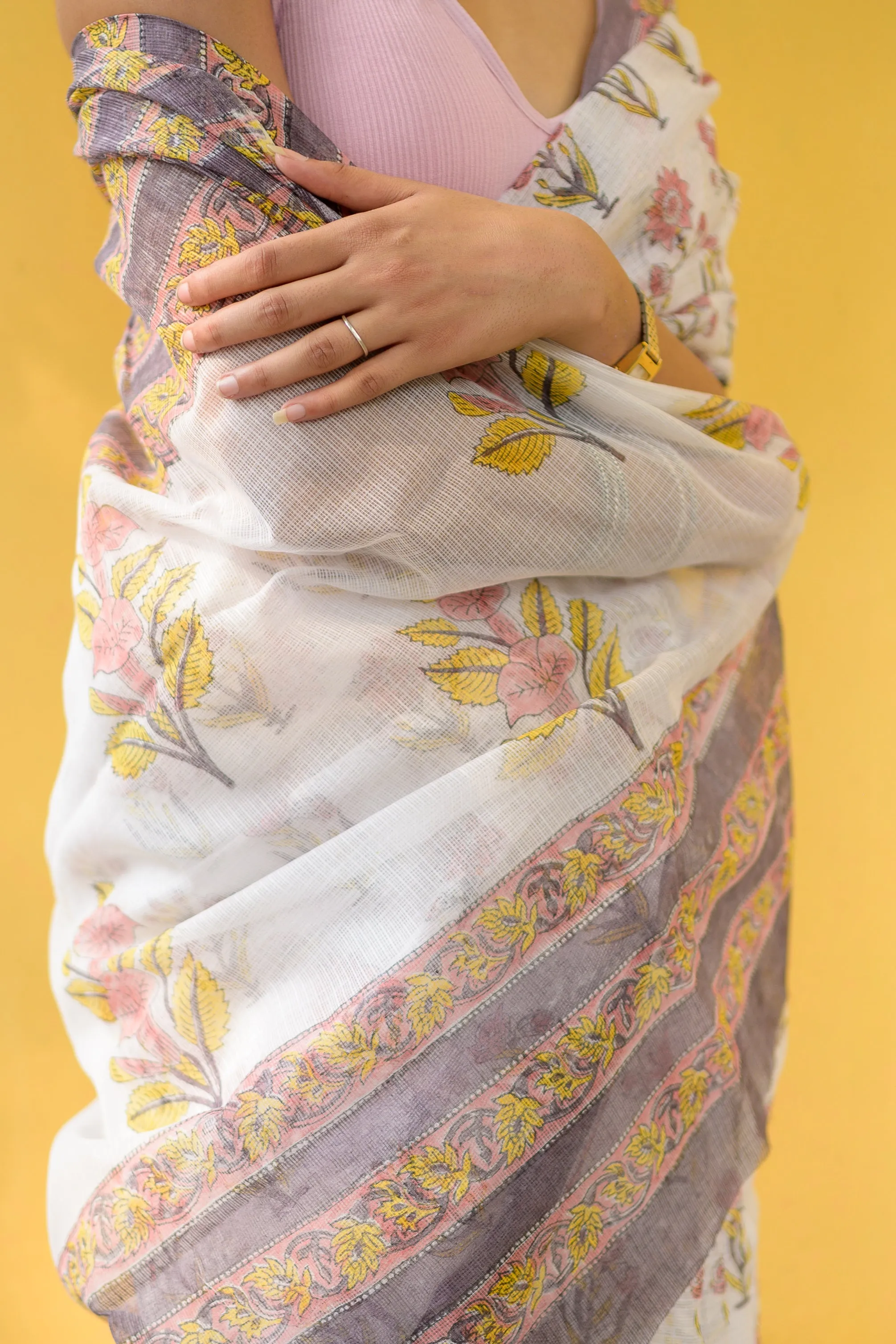 Kaisori Aira Kota hanblockprinted  Kota saree 010