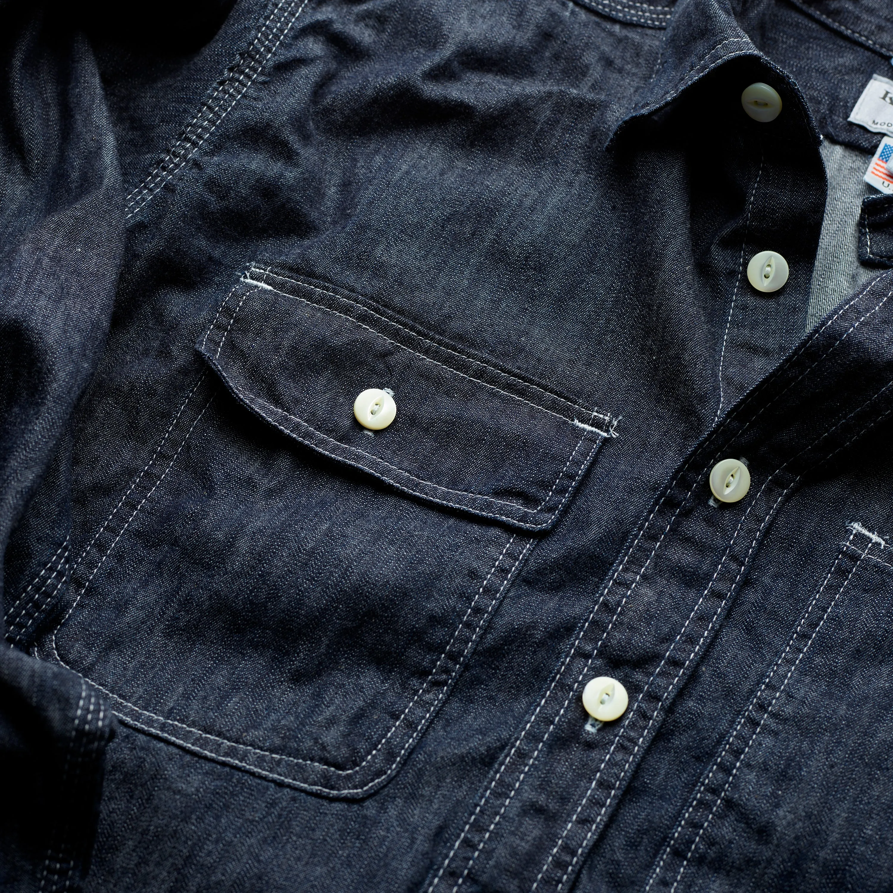 Kenneth Field Indigo Denim Cigar Shirt