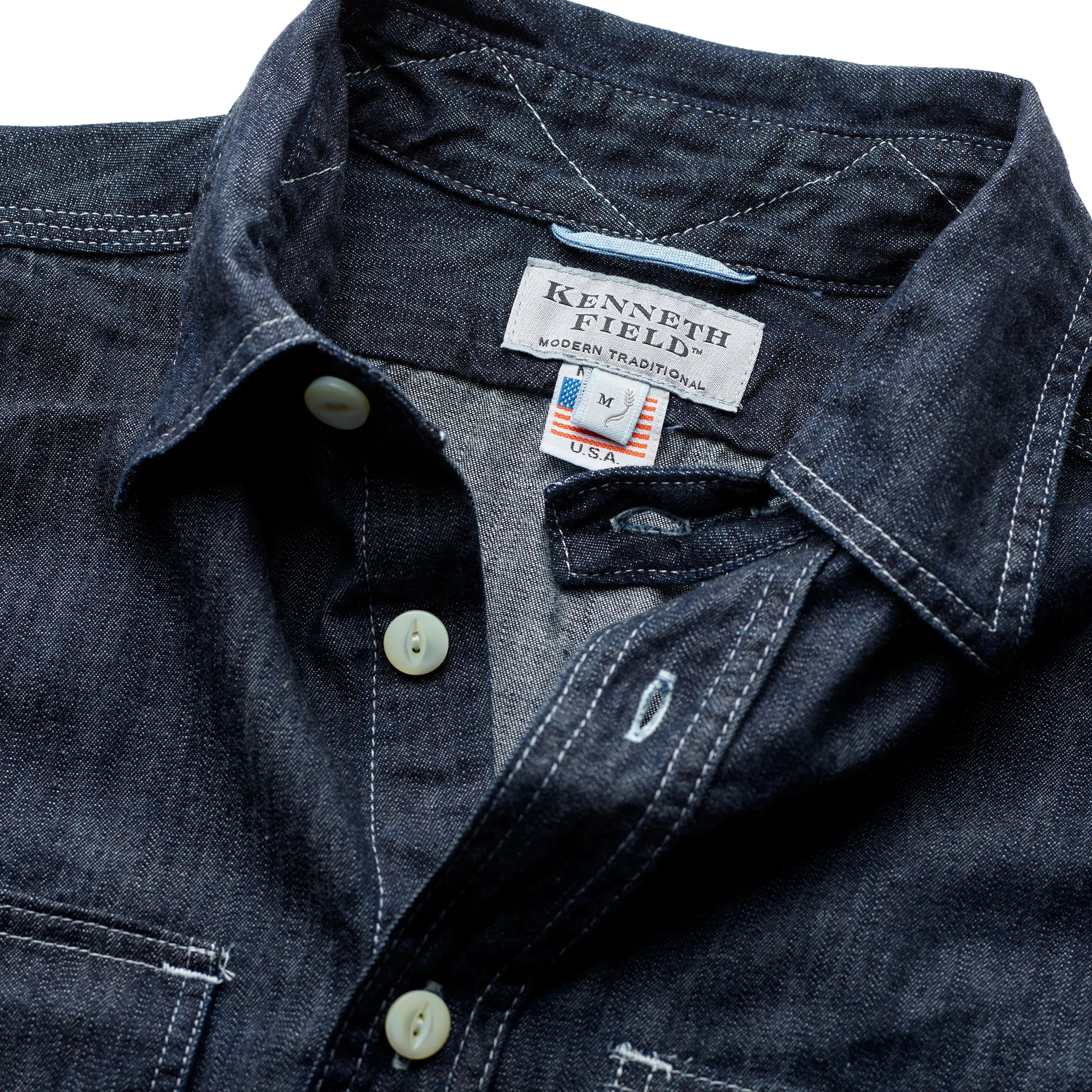 Kenneth Field Indigo Denim Cigar Shirt