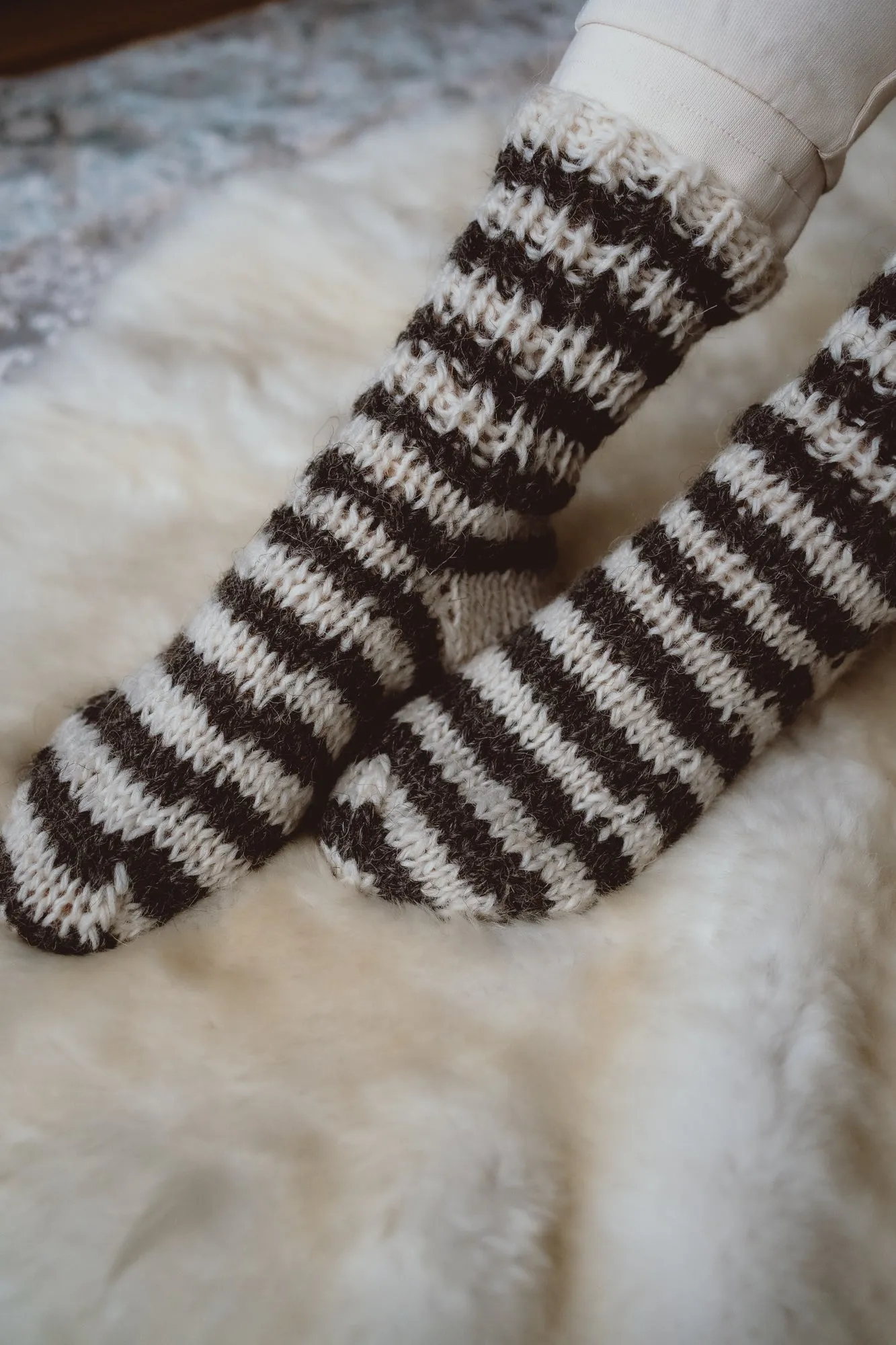 Knitted wool socks