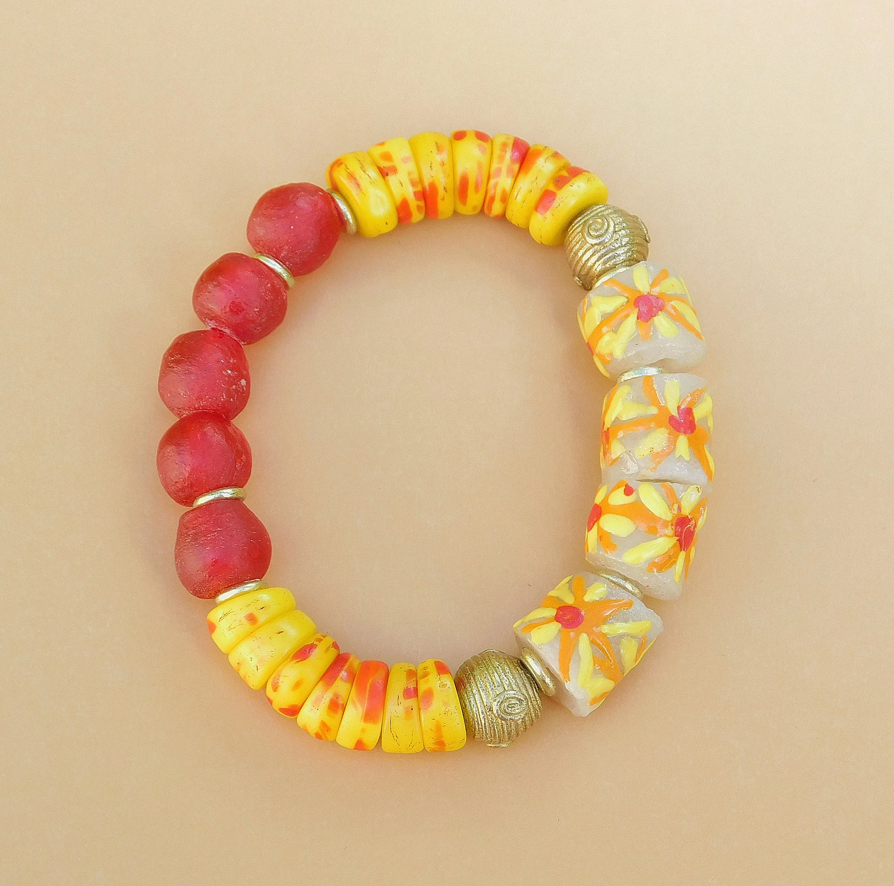 Krobo, Recycled and Vintage Kakamba Prosser Bead Bracelet