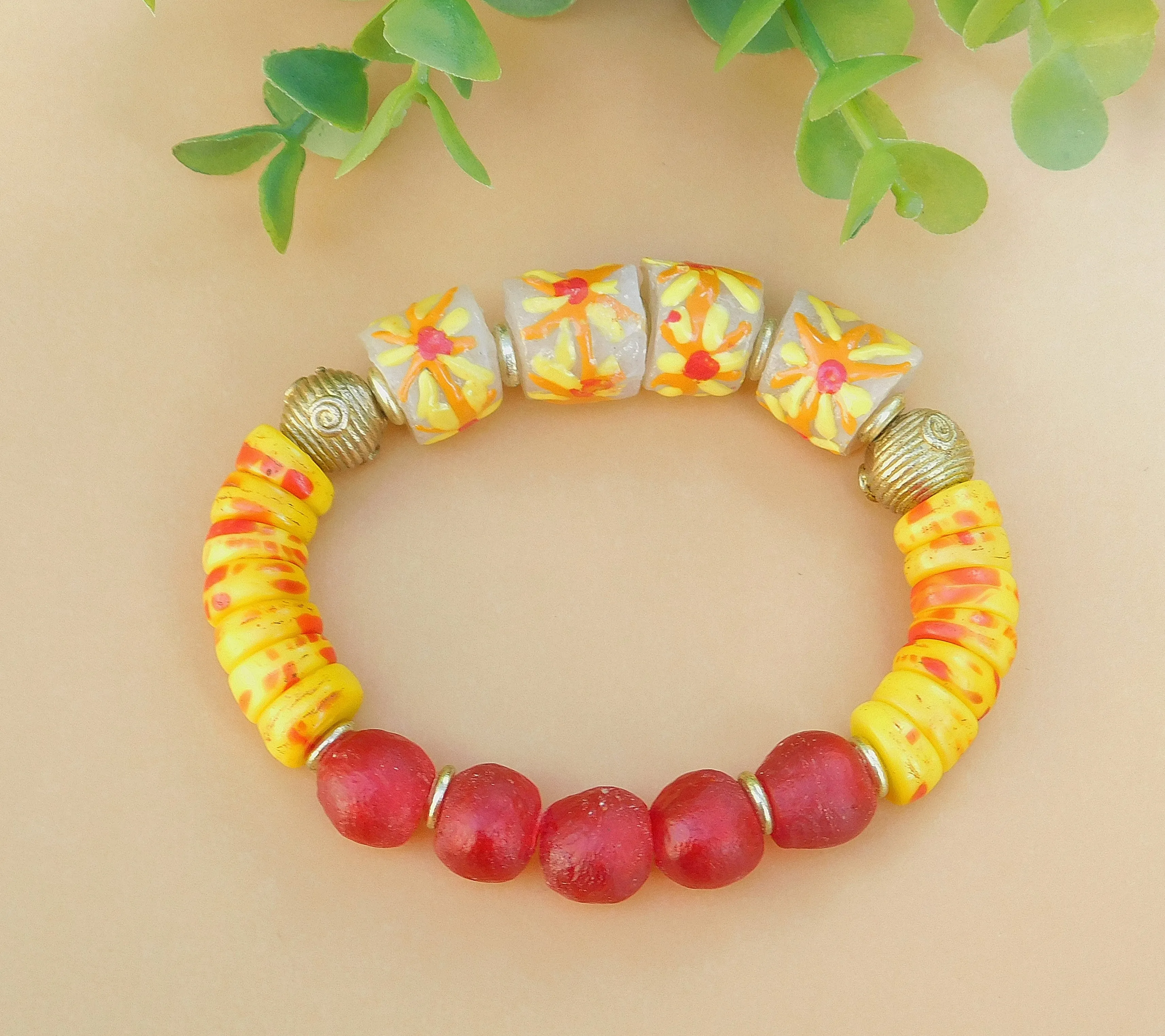 Krobo, Recycled and Vintage Kakamba Prosser Bead Bracelet