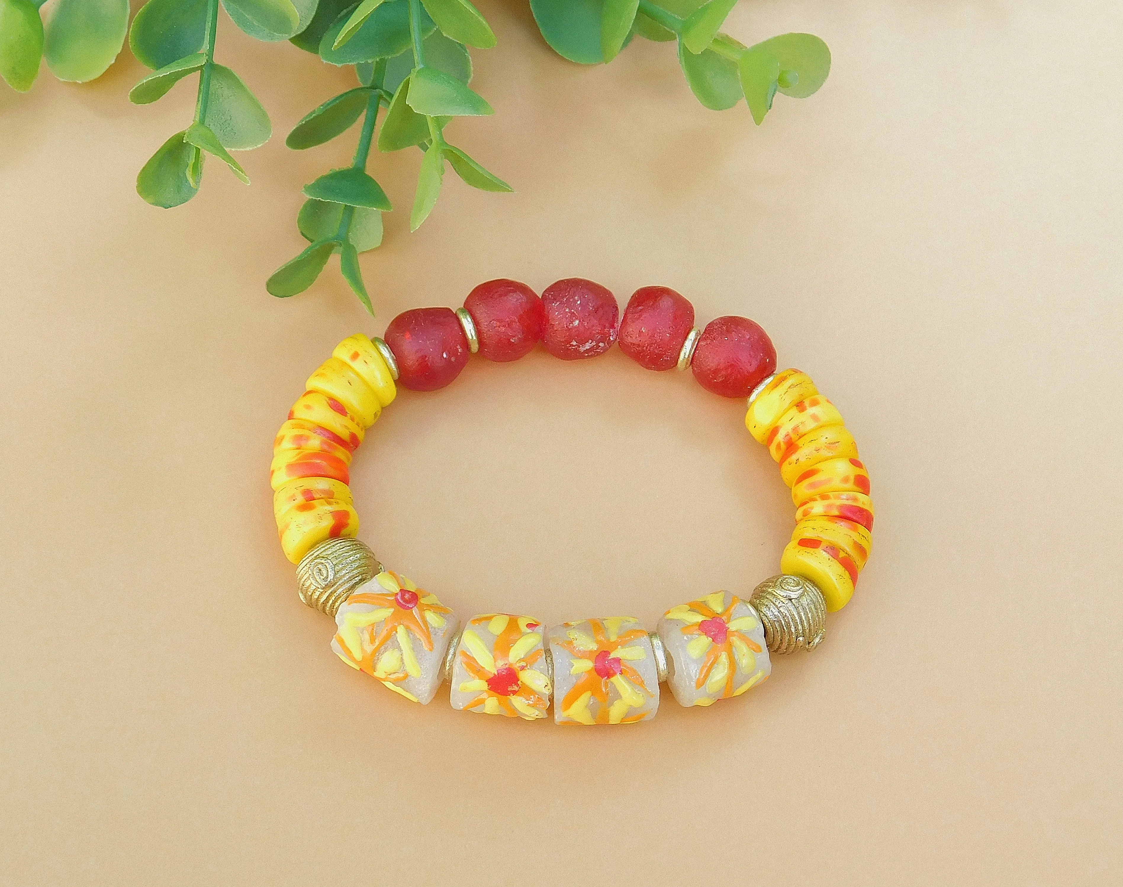 Krobo, Recycled and Vintage Kakamba Prosser Bead Bracelet