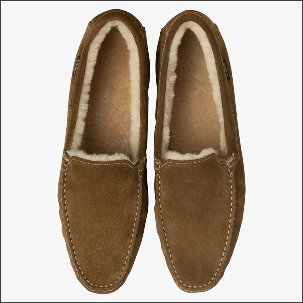 Loake Guards Tan Suede Slippers>