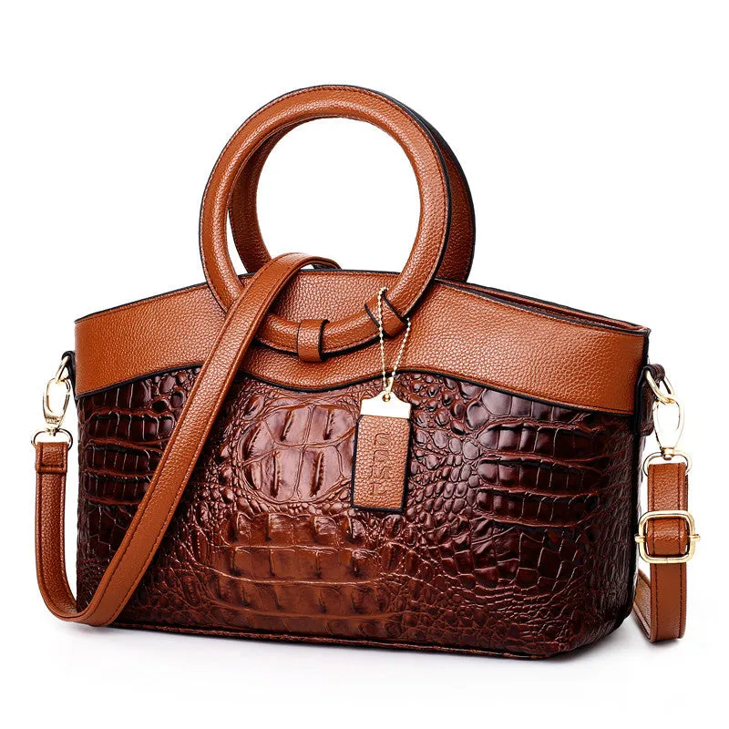 Luxury Designer Crocodile Leather Tote Bag, Shoulder Bag and Handbag